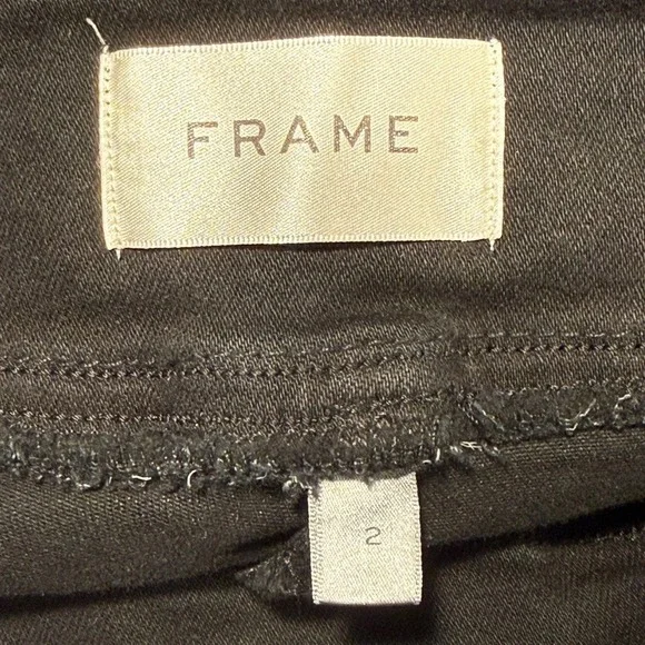 FRAME Jetset Crop Mini Boot Jeans Sheen Noir Black High Rise JCMB631 Size 2 NEW - Picture 4 of 9